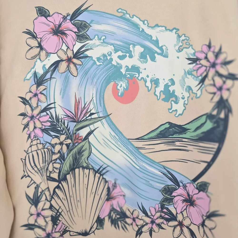 O'Neill Floral Wave Graphic Sweater - Cream - Picture 2 of 3